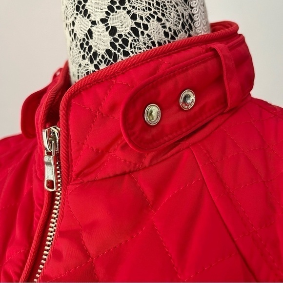 Zara Woman Red Quilted Zip Up Jacket Size M - Picture 6 of 15
